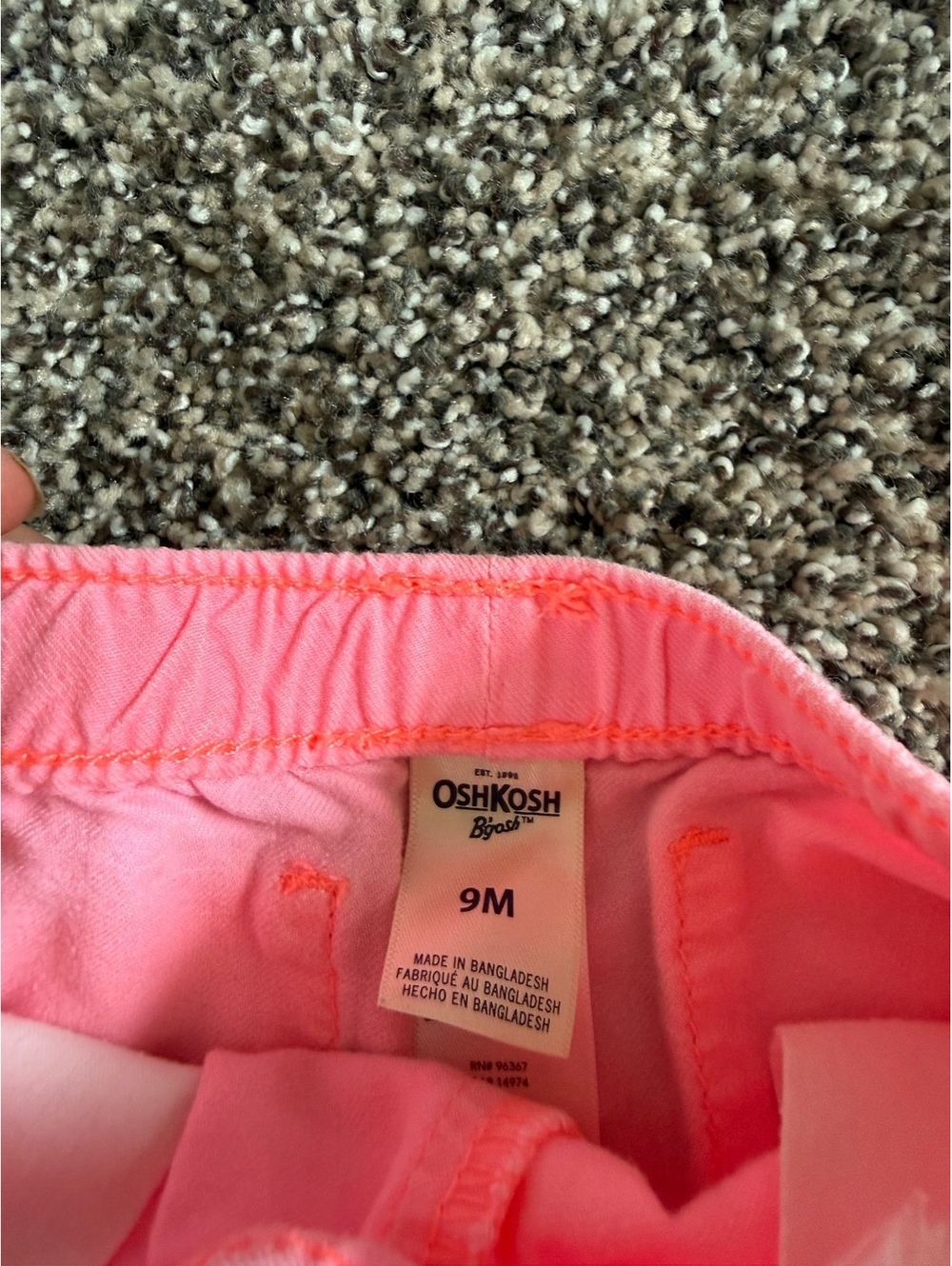 5/$10 OshKosh pink baby shorts Size 9 Months - Picture 3 of 3